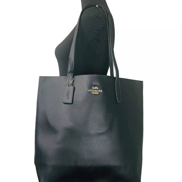COACH COACH Thea Tote Shoulder Purse Leather Bag Black - Picture 2 of 3